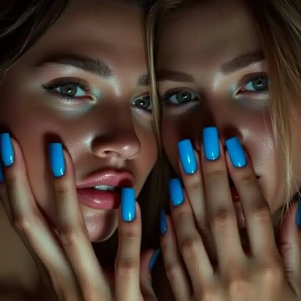 Icy Blue Nails