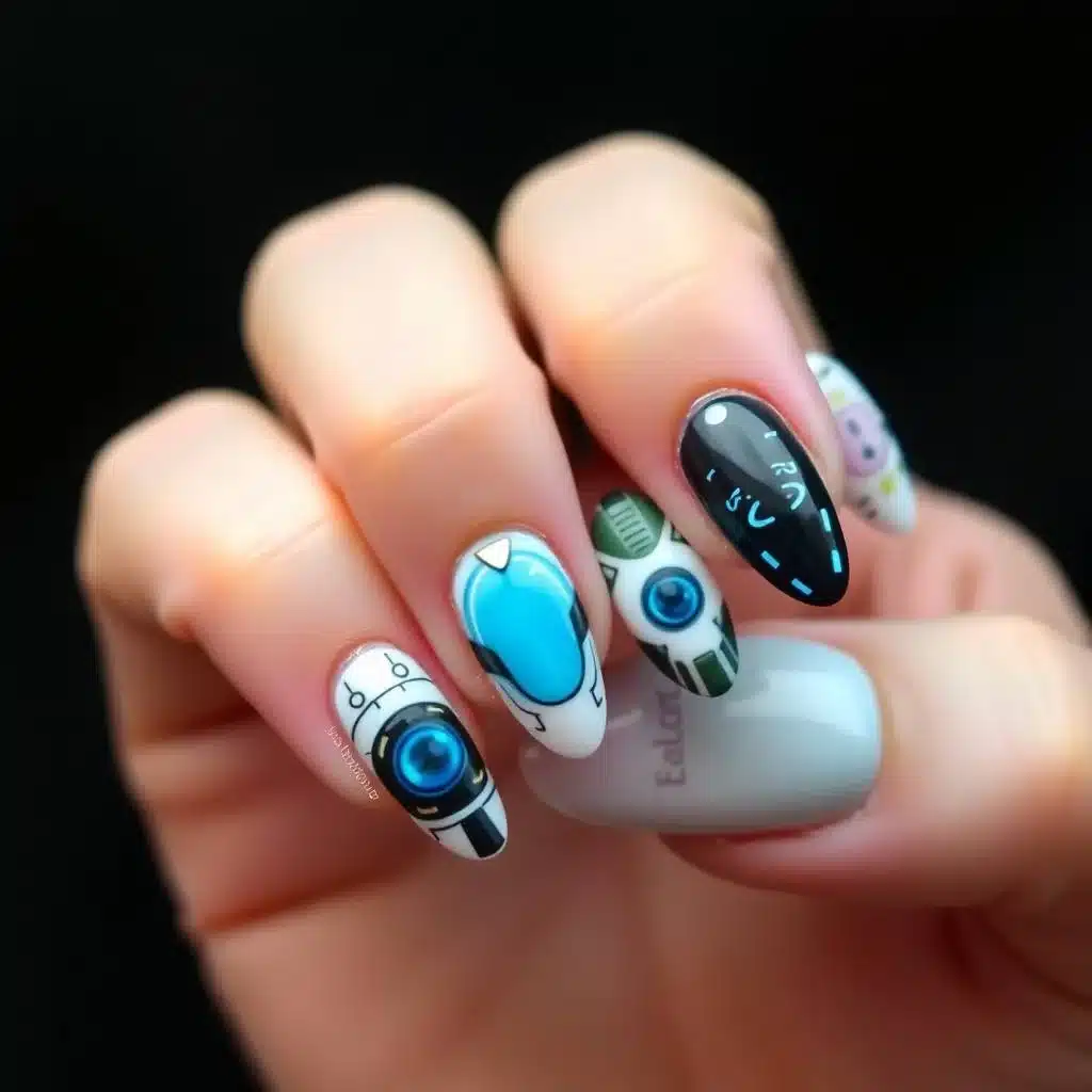 Graphic liner nails