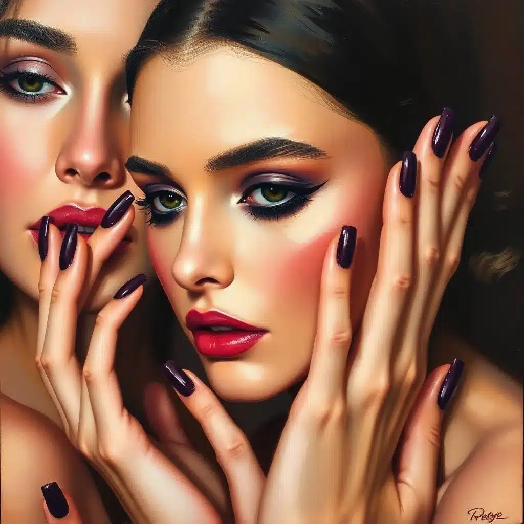 Deep burgundy nails