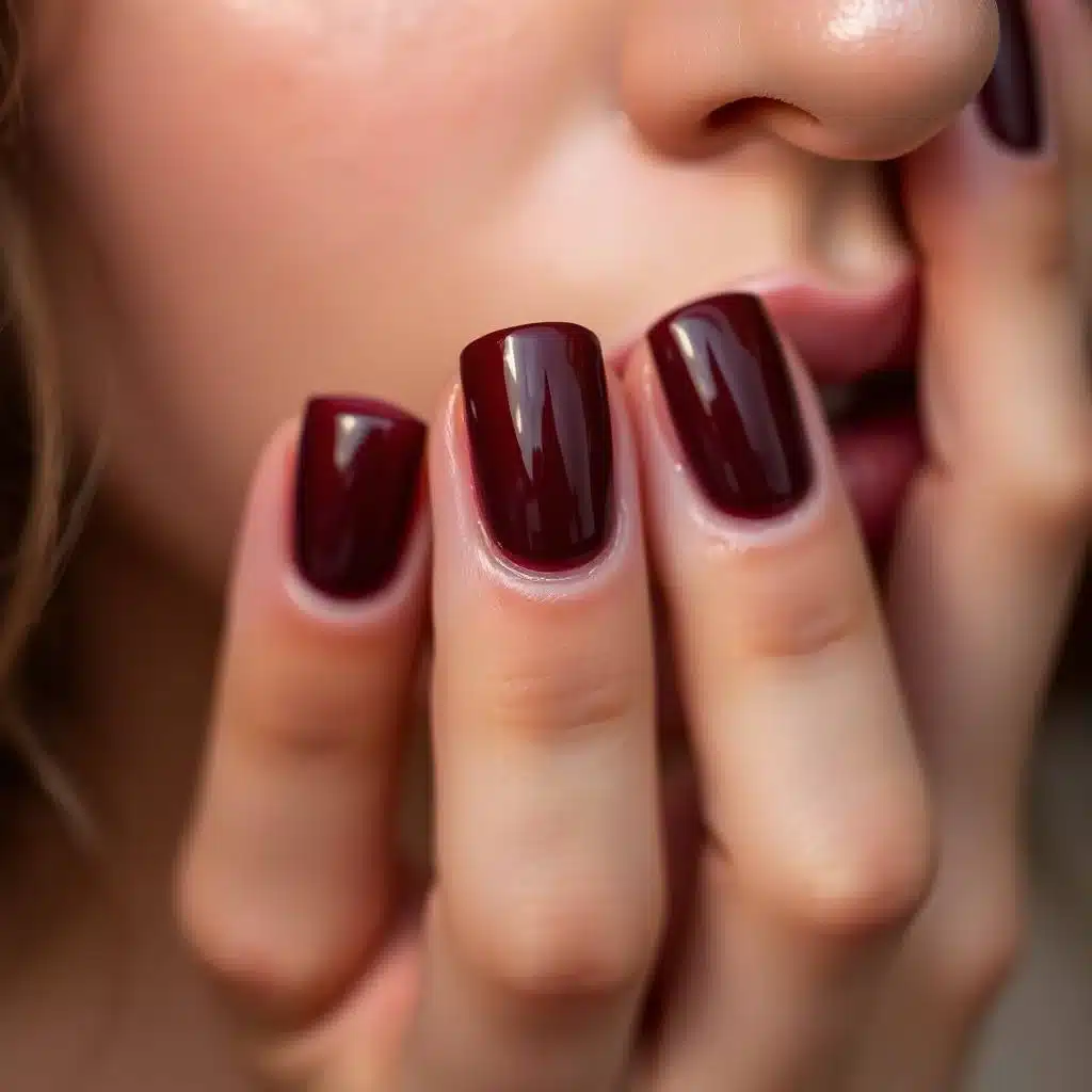 Matte burgundy nails