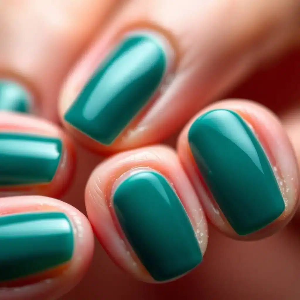 Denim-effect short nails