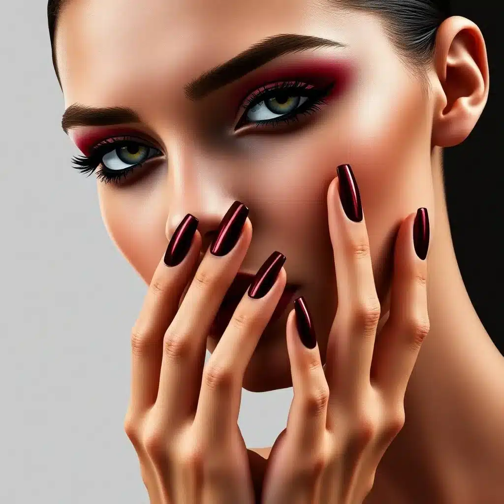 Burgundy coffin nails