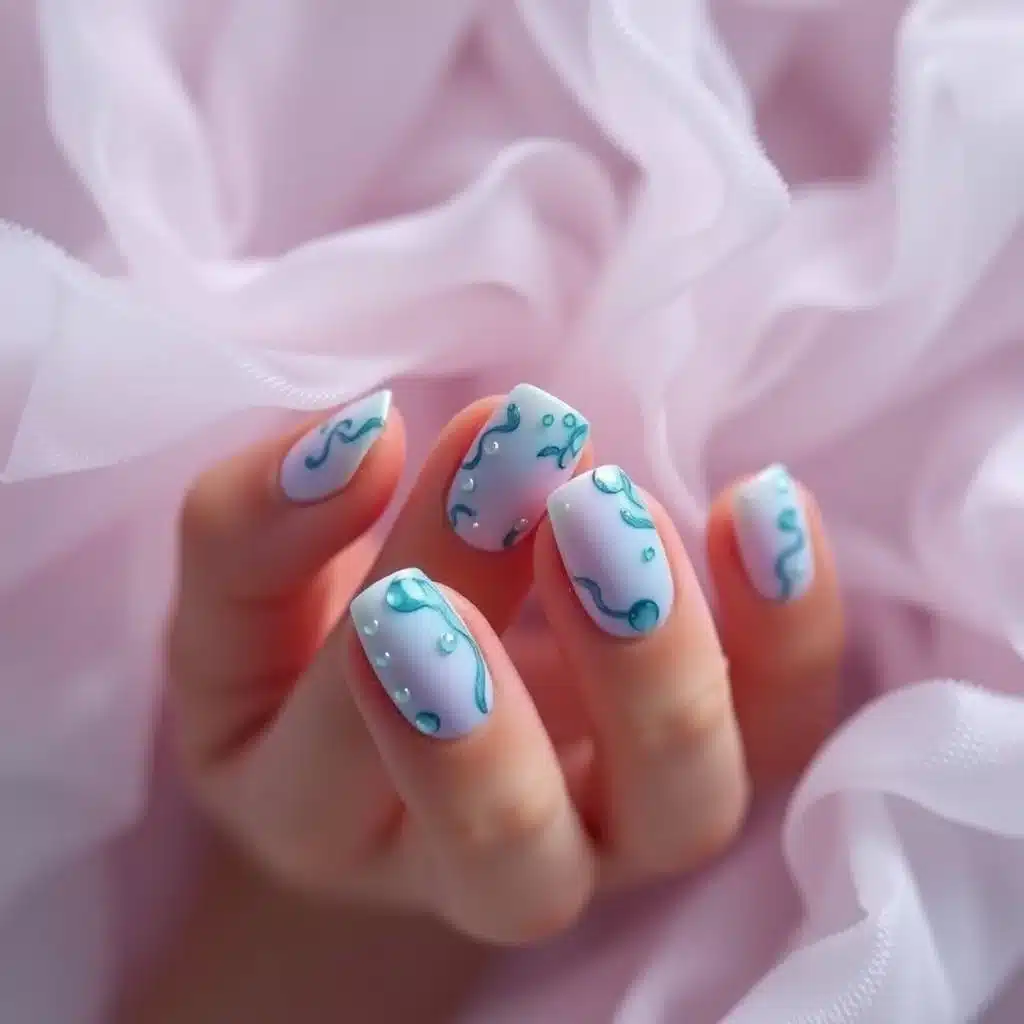 Glitter wave nails