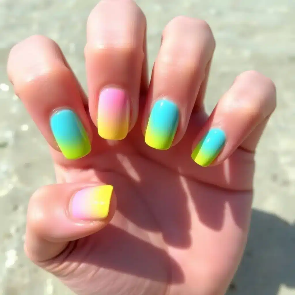 Beach-themed nail art

