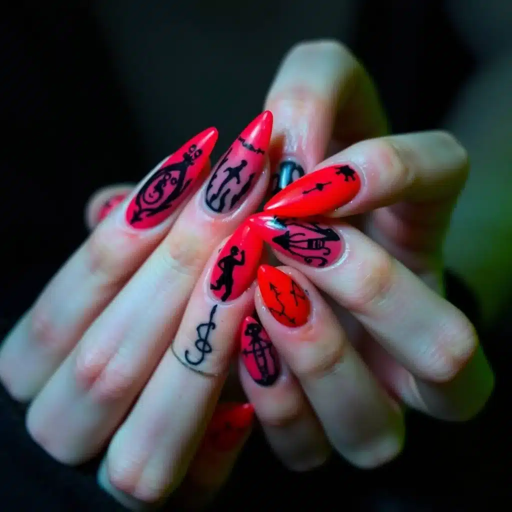 Dark Red with Pearl Accents