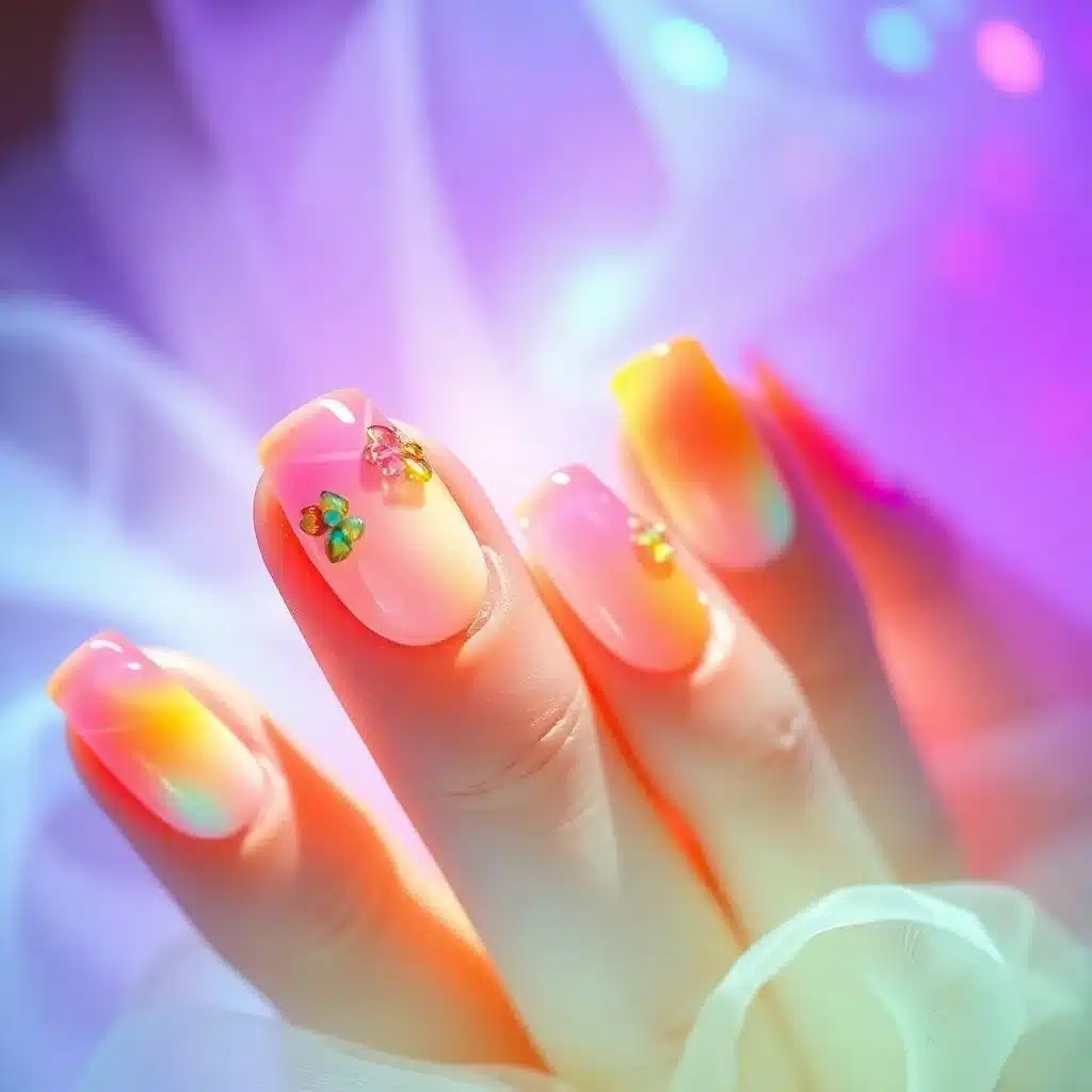 Palm tree gel nails

