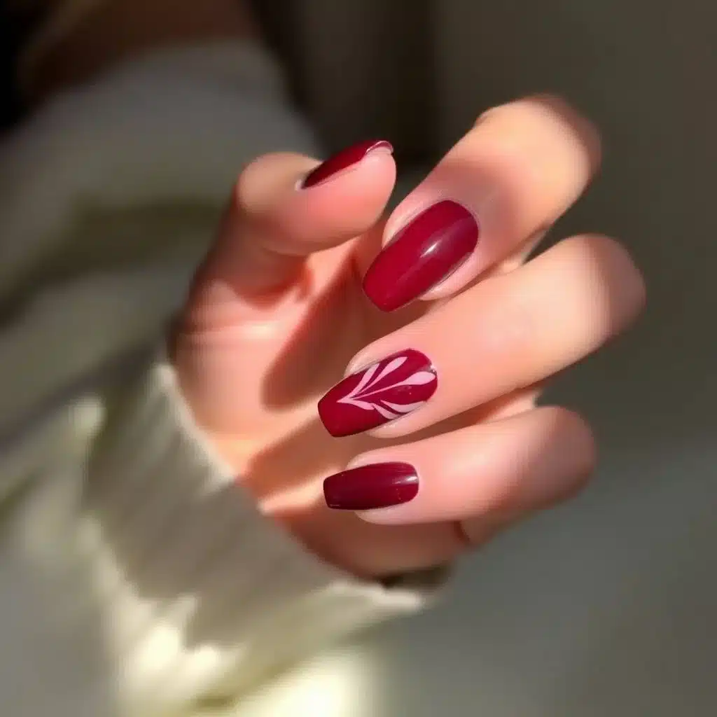 Rich red nails