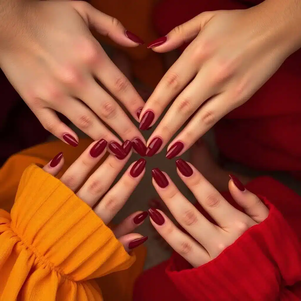 Burgundy coffin nails