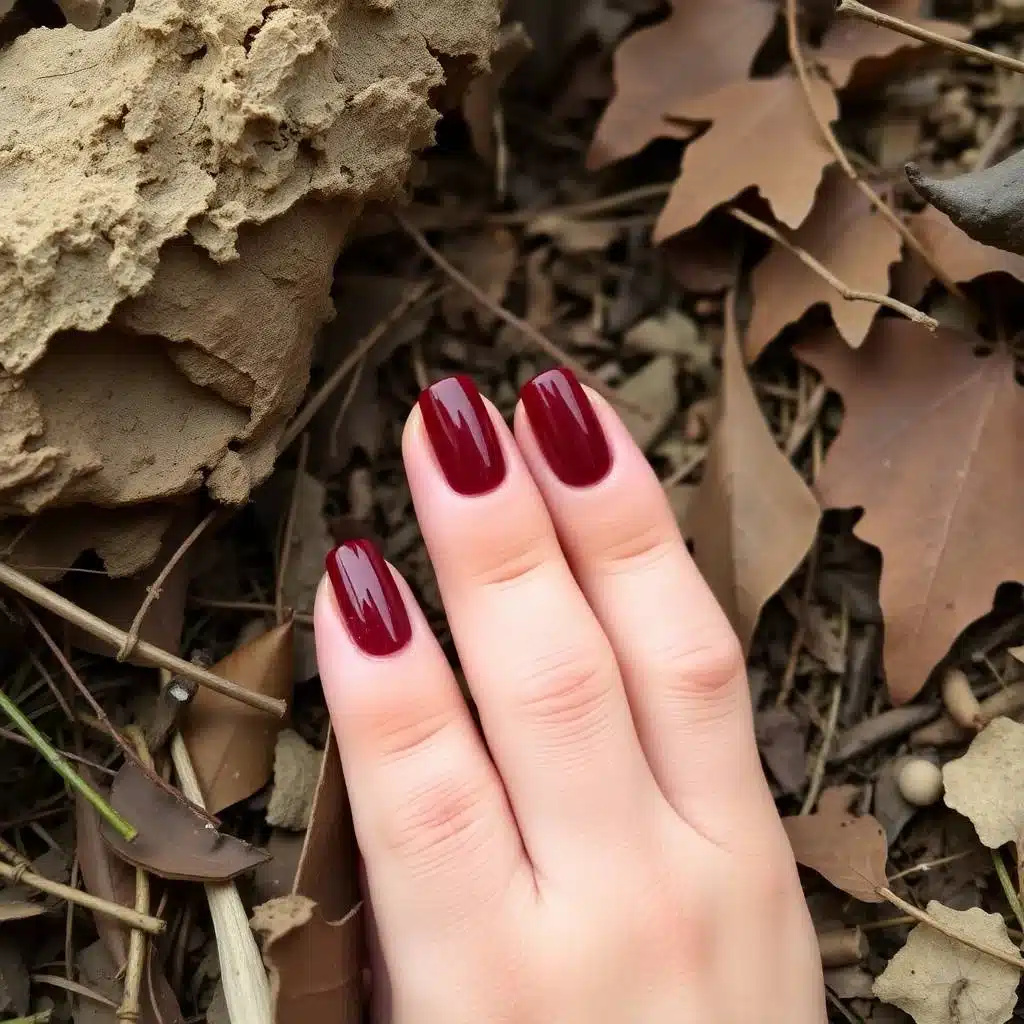 Matte burgundy nails