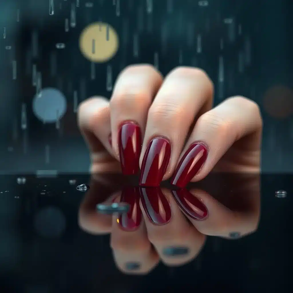 Pearl burgundy nails