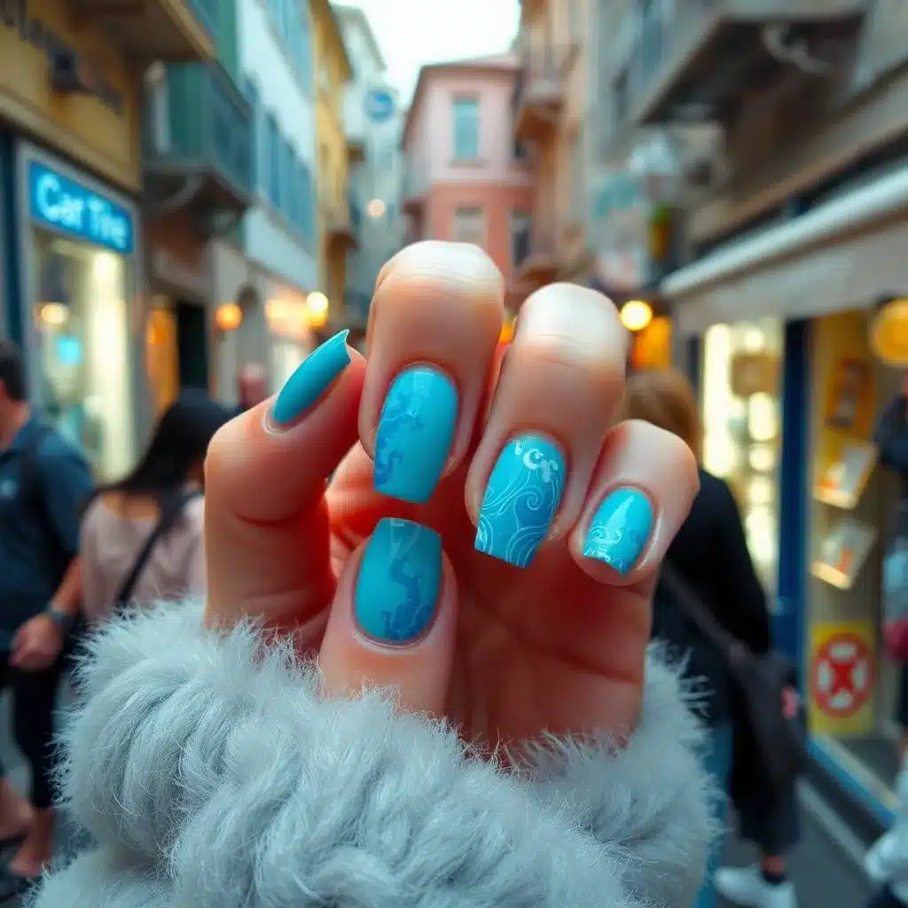 Ombre blue nails