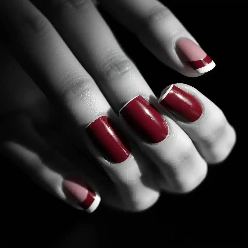 Burgundy French manicure