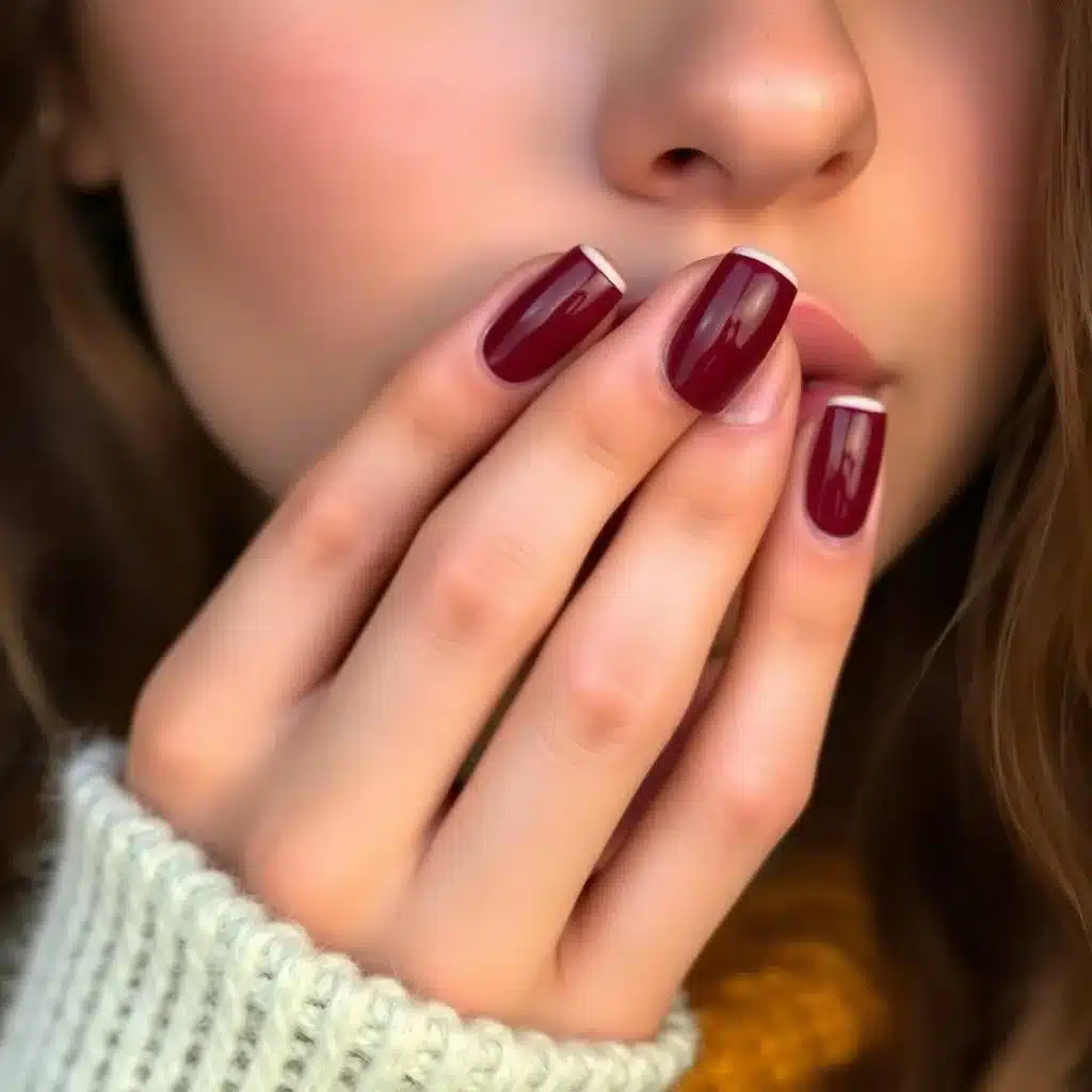 Classy dark red nails