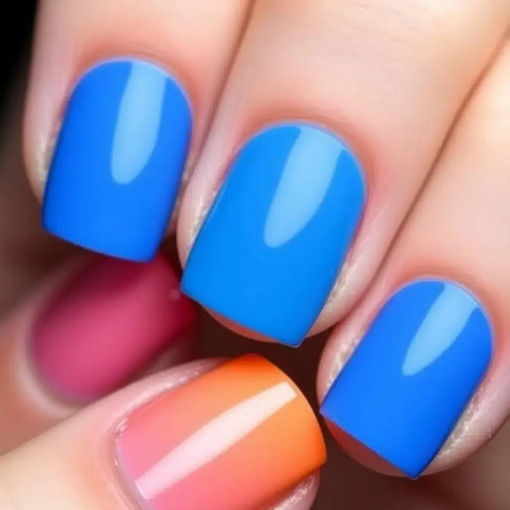 Short nails with art