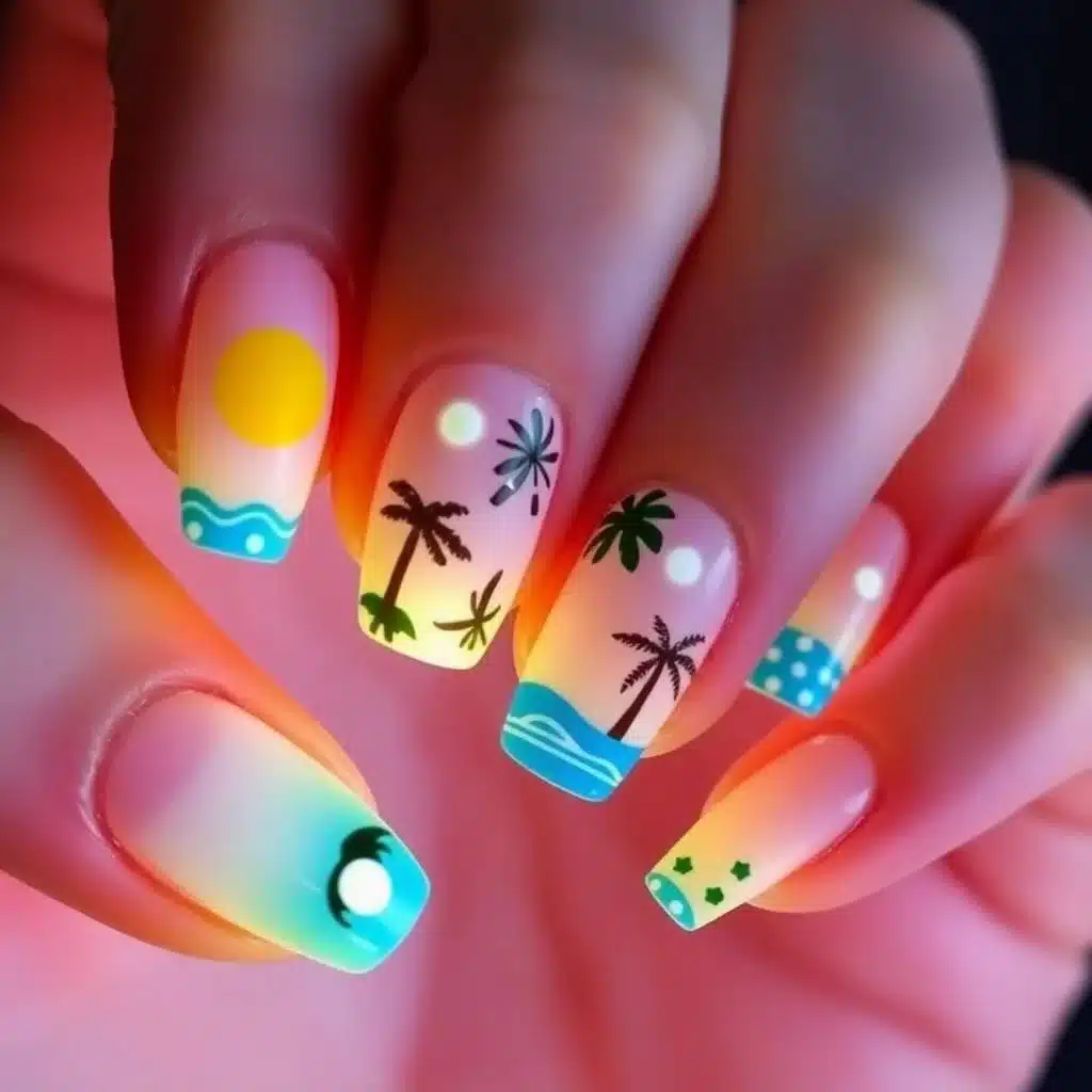 Matte beach vacation nails

