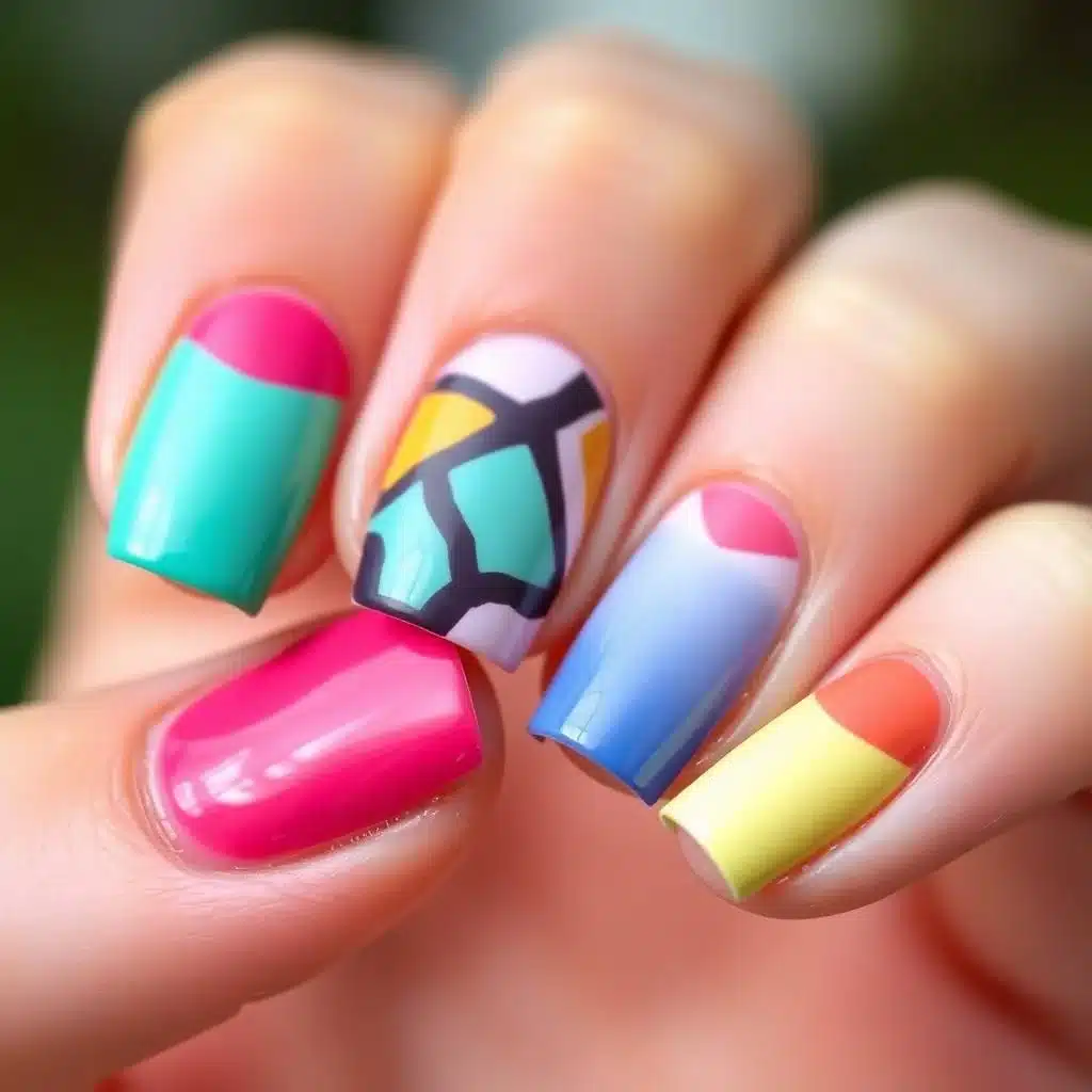Glitter gel nails summer

