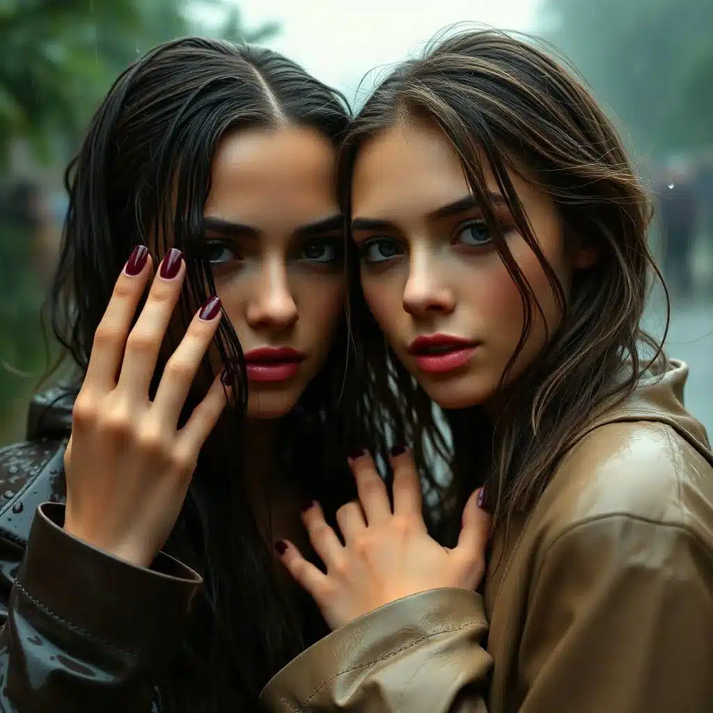 Glossy burgundy nails