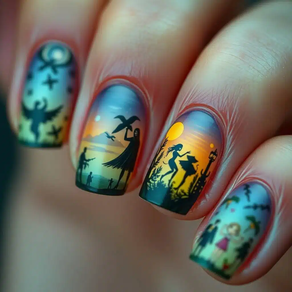 Ceramic effect short nails