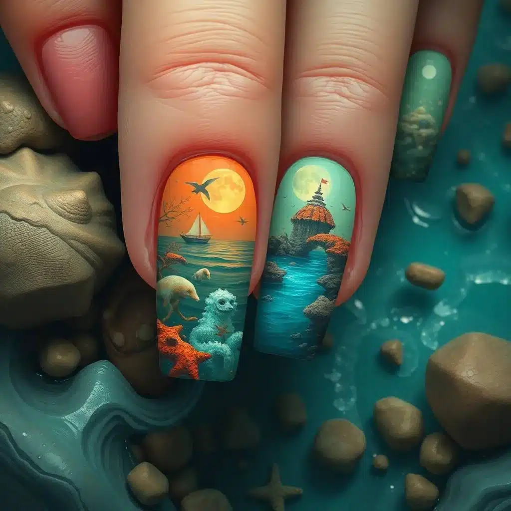 Seafoam green nails