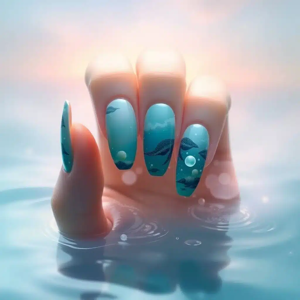 Deep blue nails