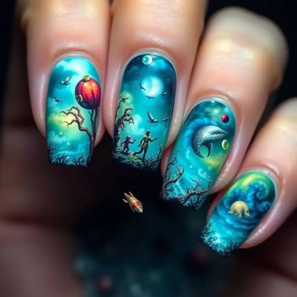Seafoam green nails