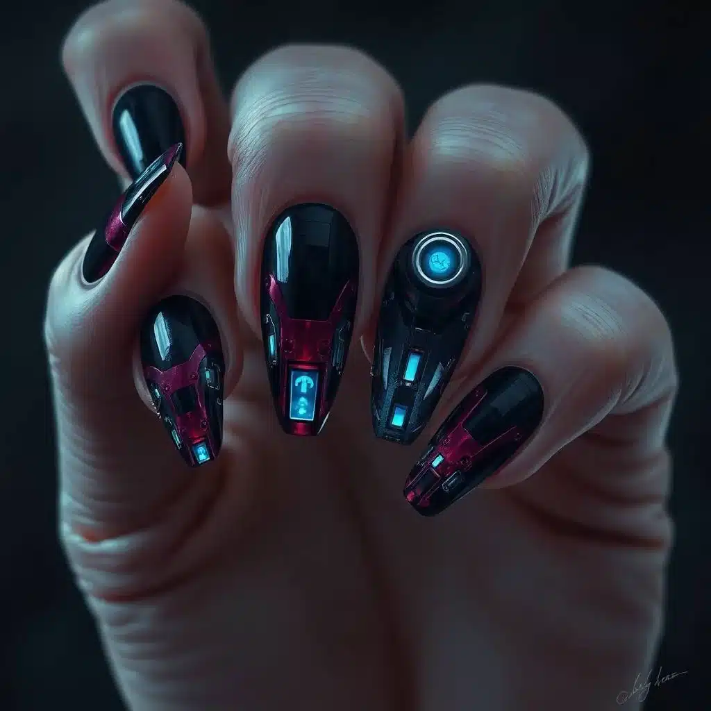 Gel burgundy nails