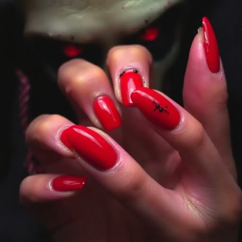dark red cherry nails inspo