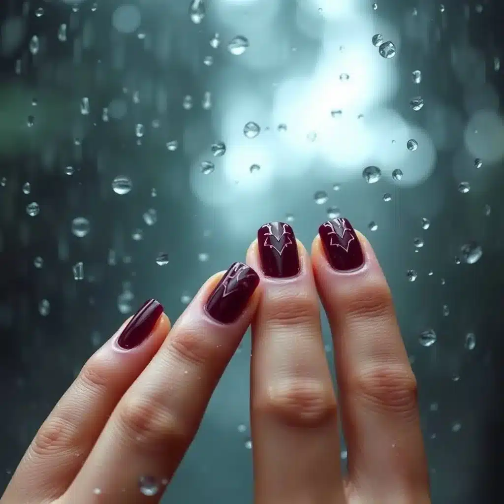 Satin burgundy nails