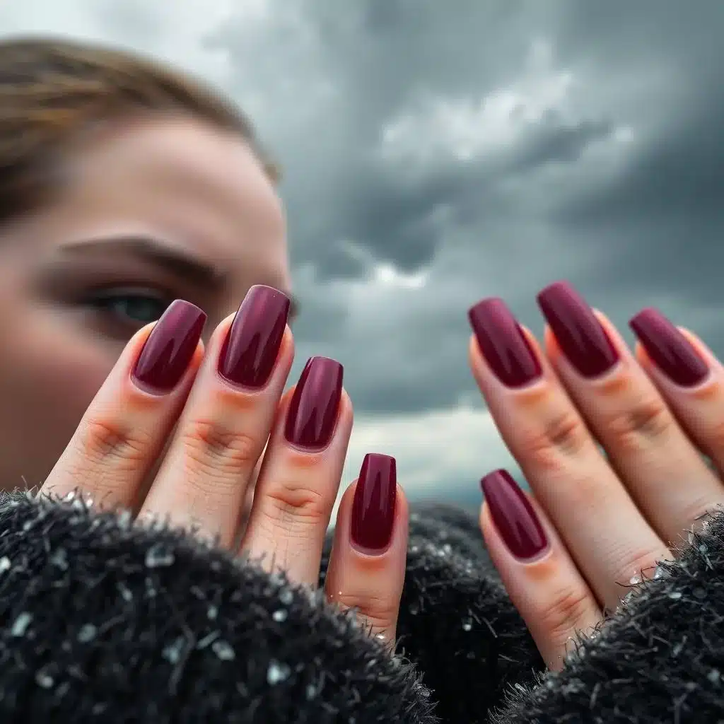 Maroon French Tips
