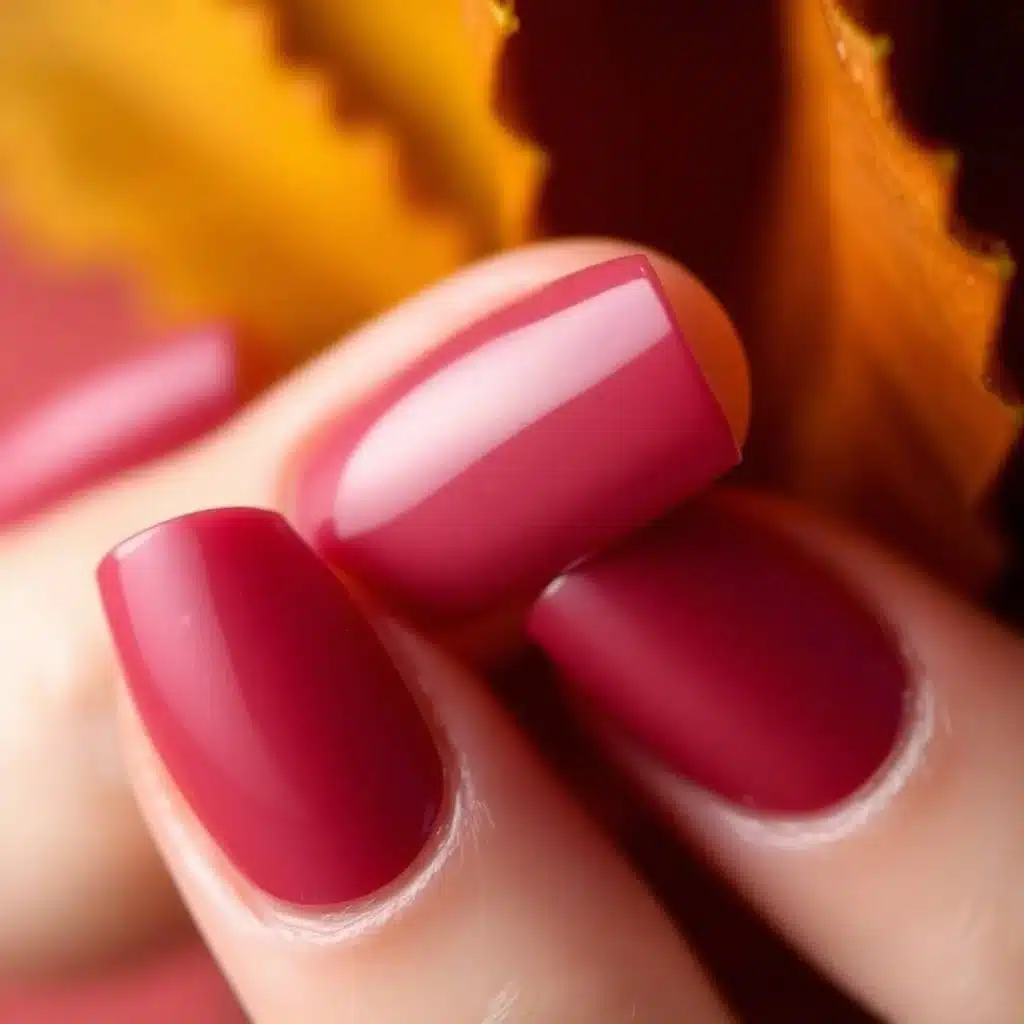 Wine red ombré nails