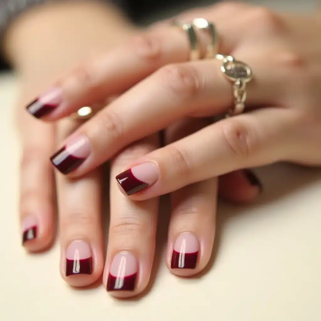 Burgundy chrome nails