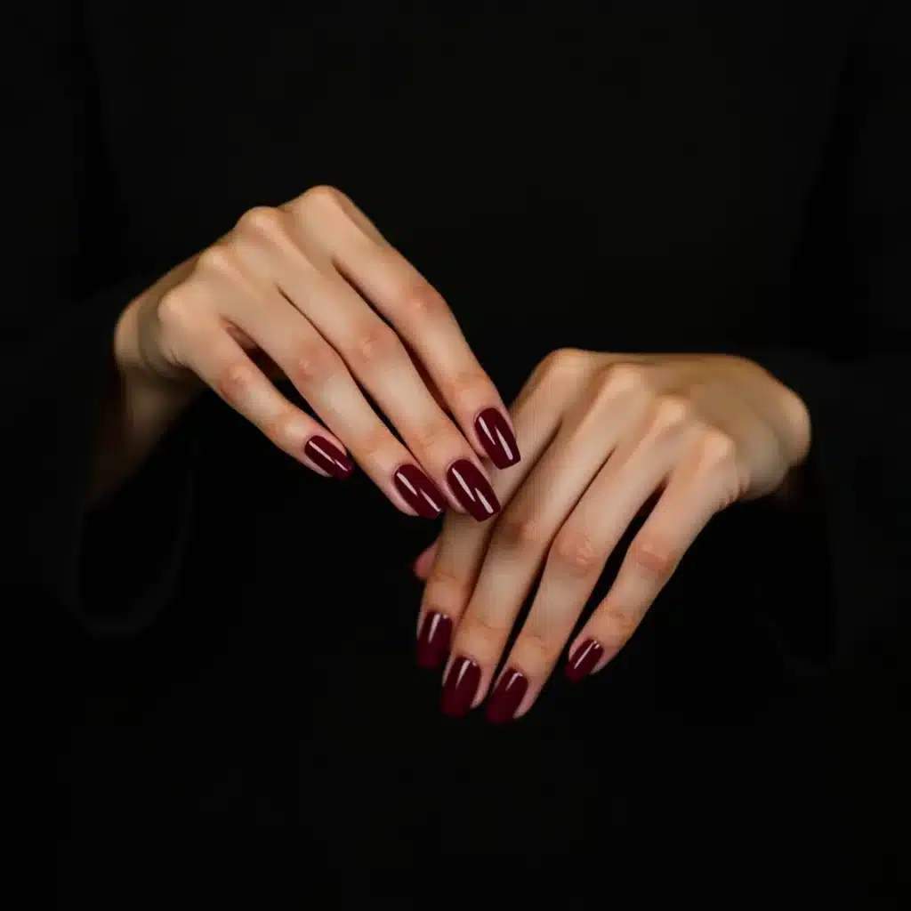 burgundy nails