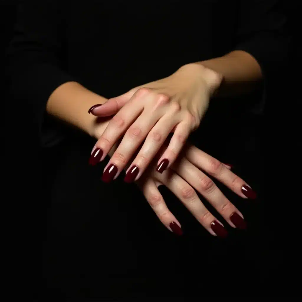 Burgundy chrome nails