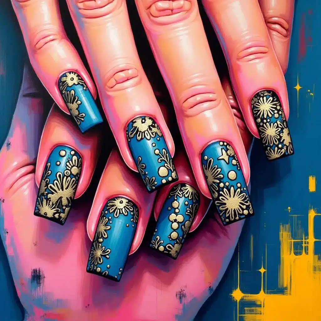Teal nails