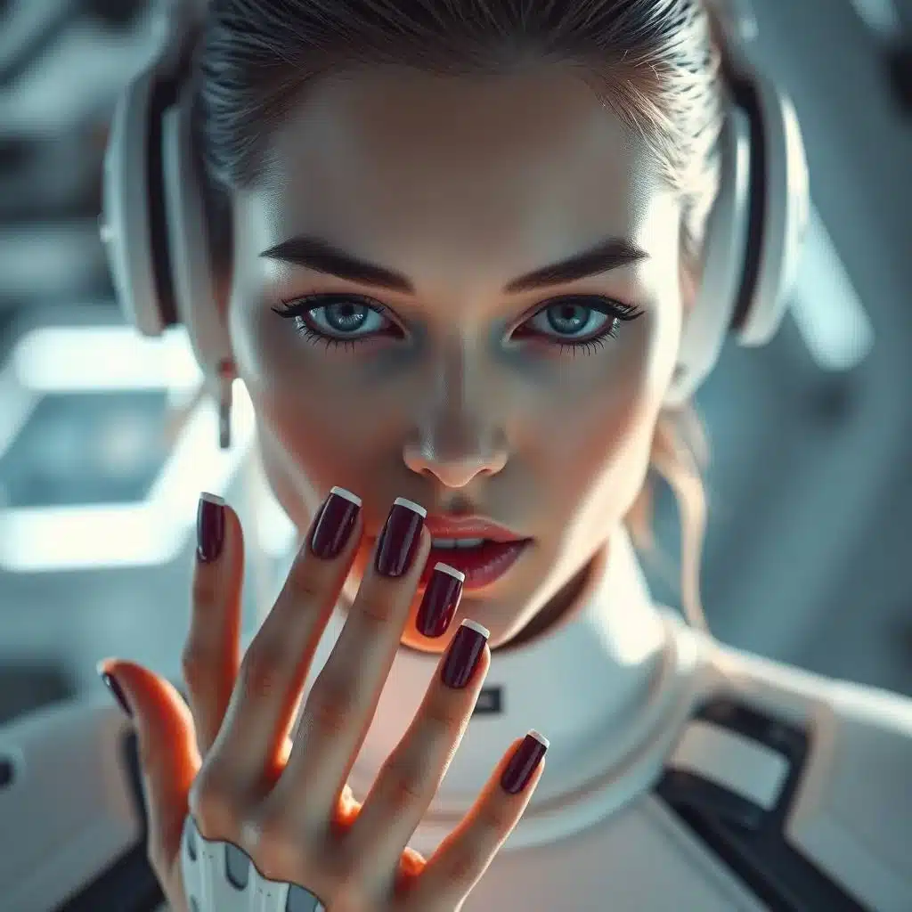 Burgundy nails