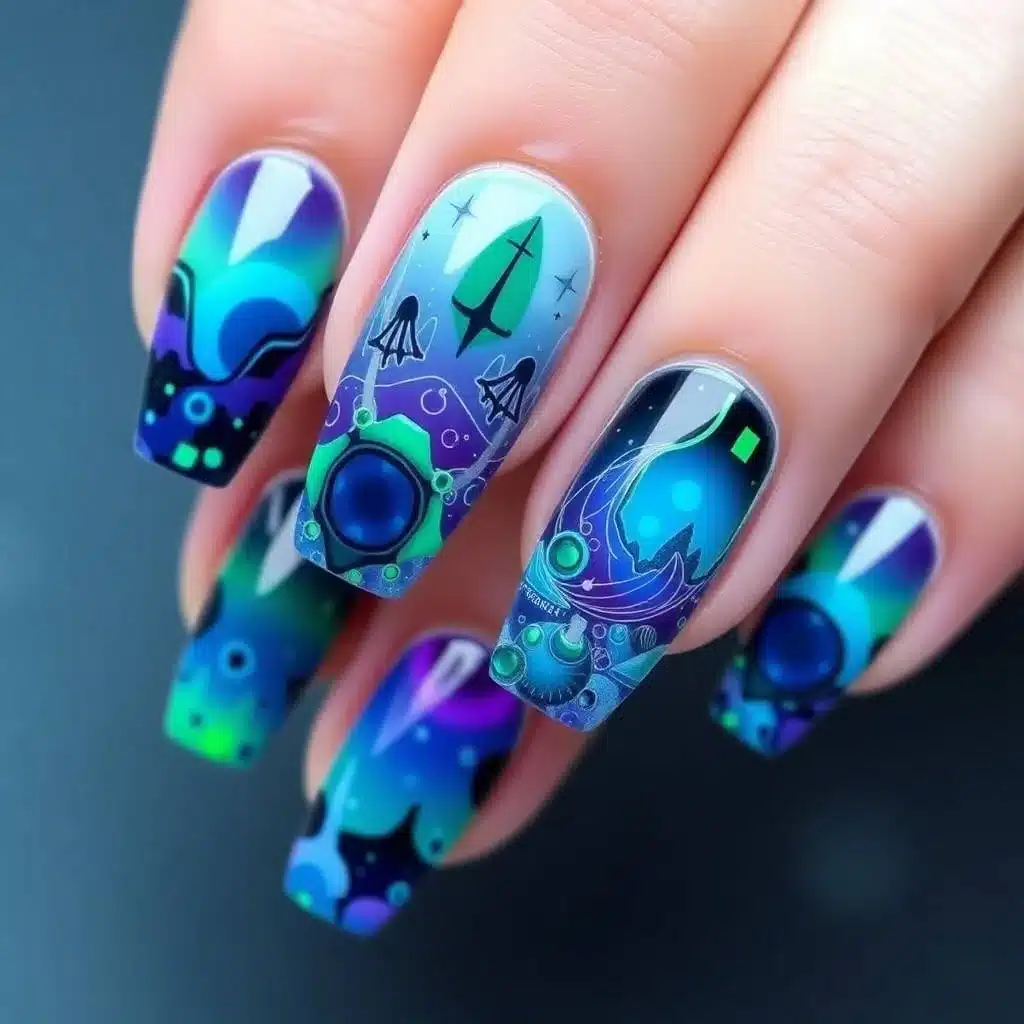 Wave nail art

