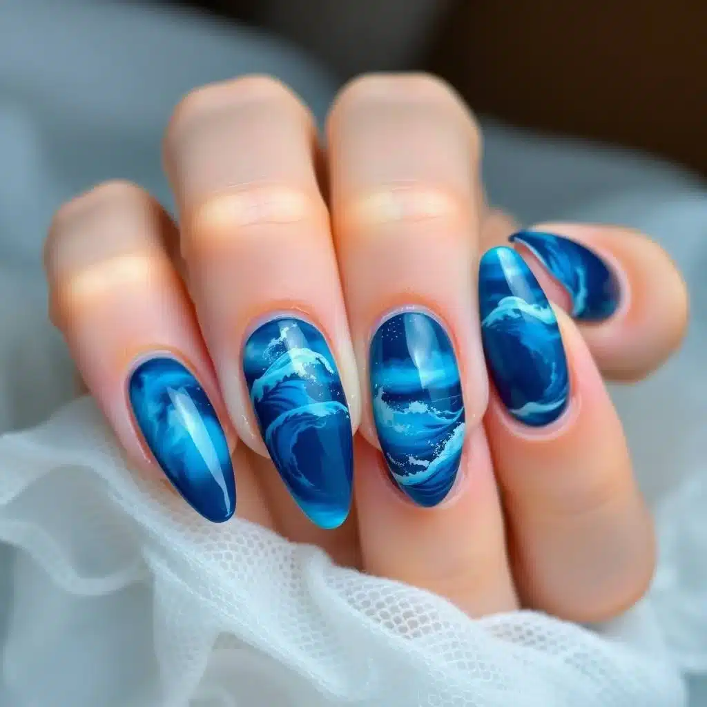 Teal nails