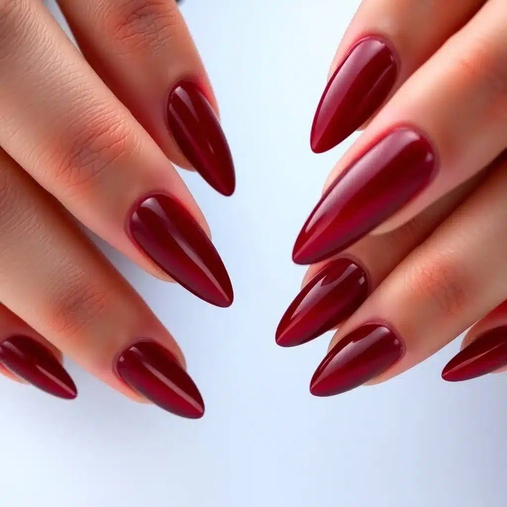 Metallic burgundy nails