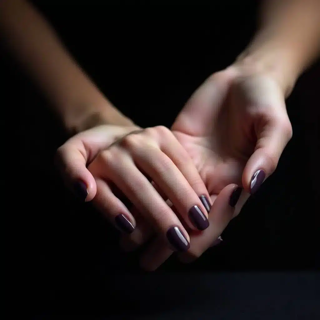Short square nails with design