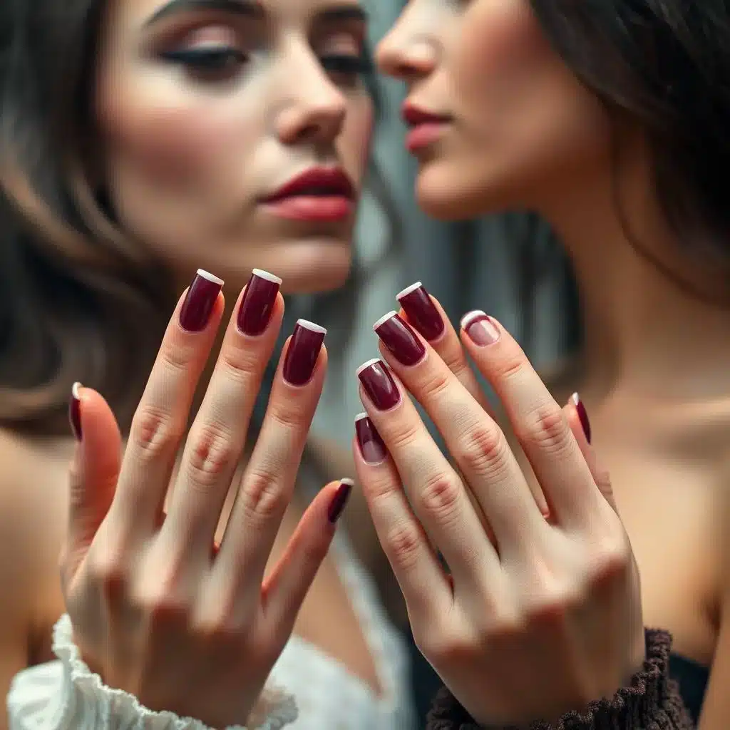 Plum-burgundy nails