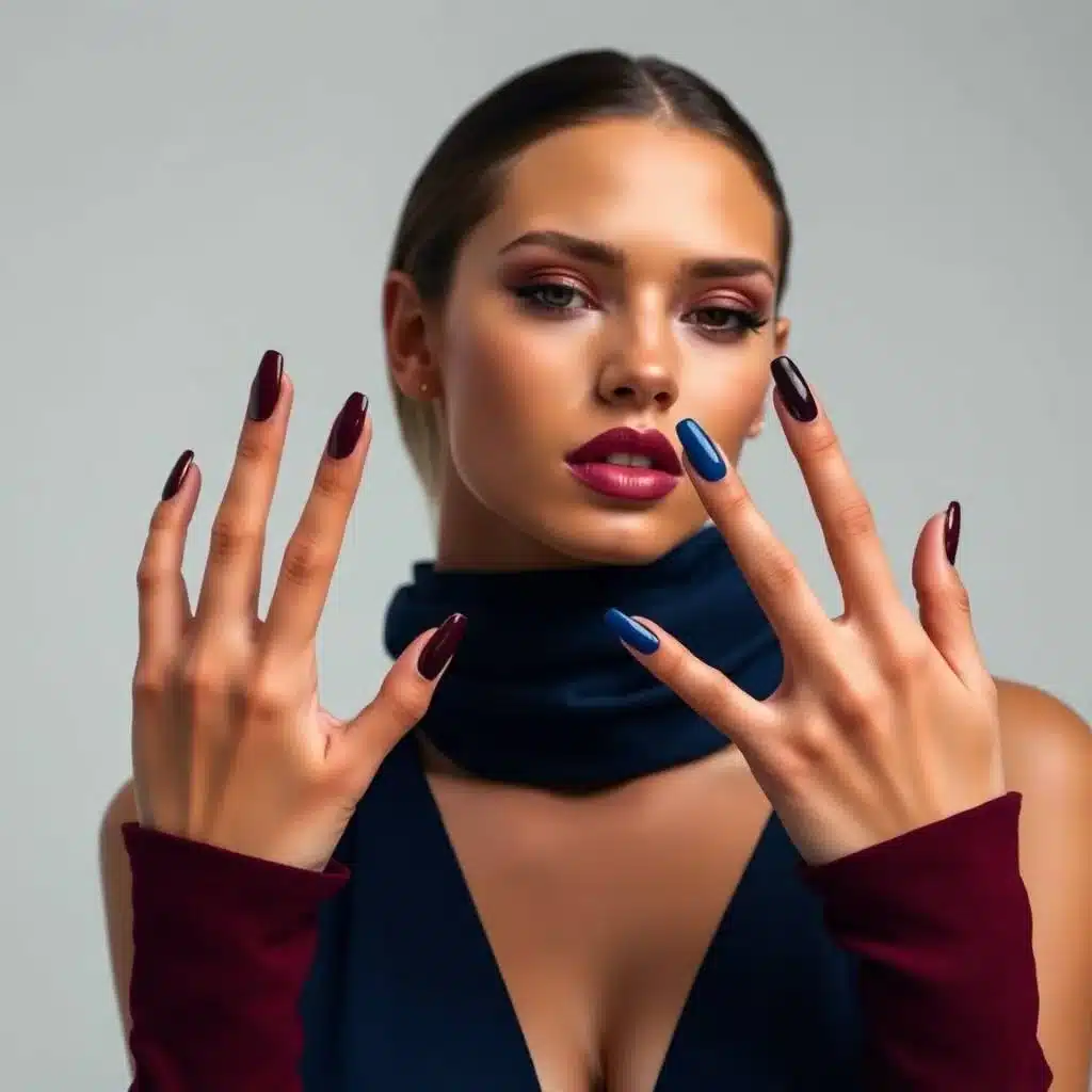 Gradient blue nails