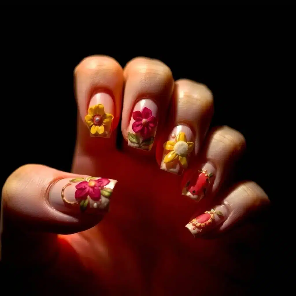 Bright beach nails

