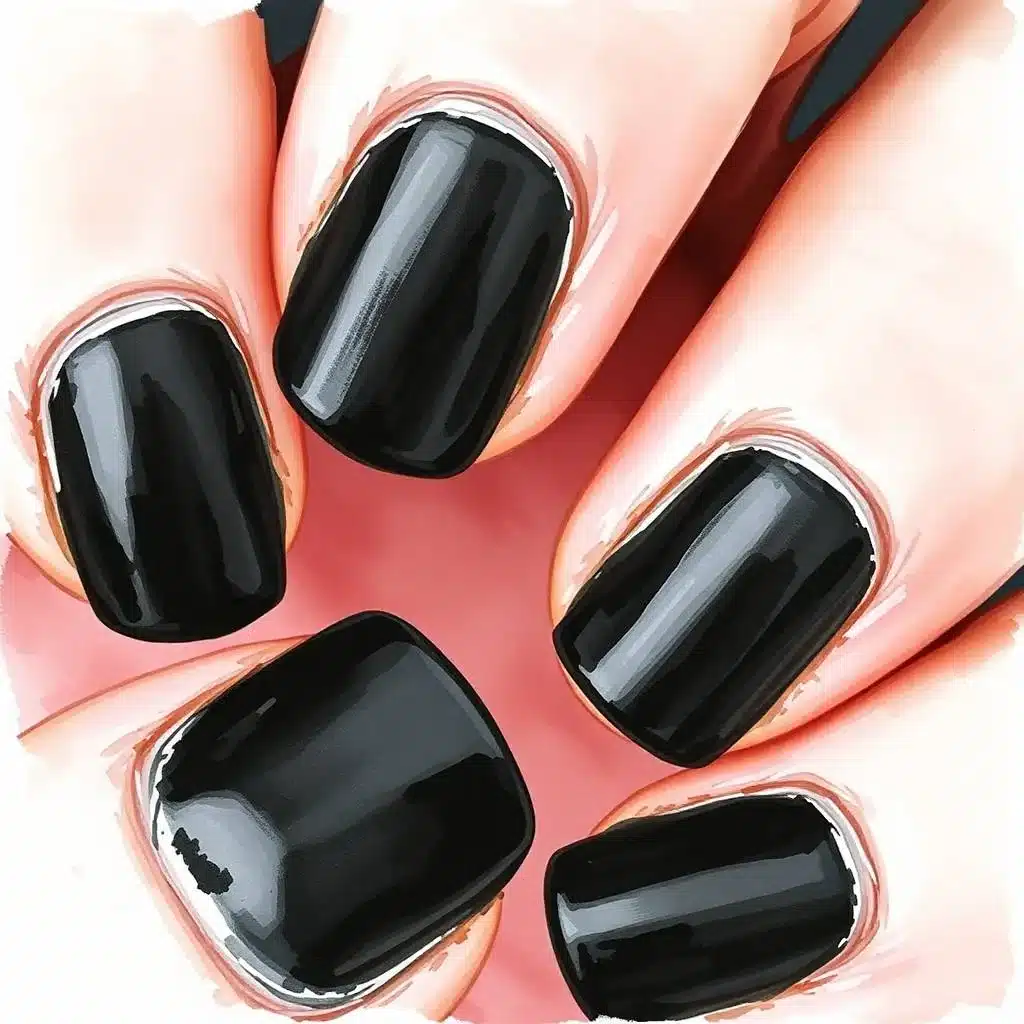 black nail art