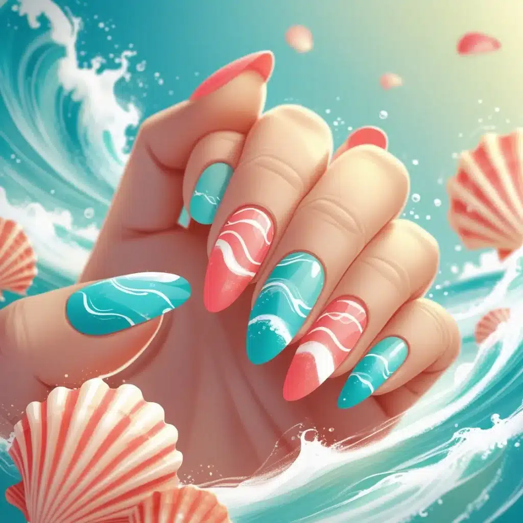 Ocean blue nails