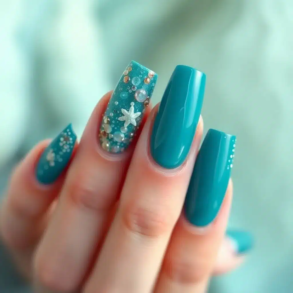 Glitter wave nails

