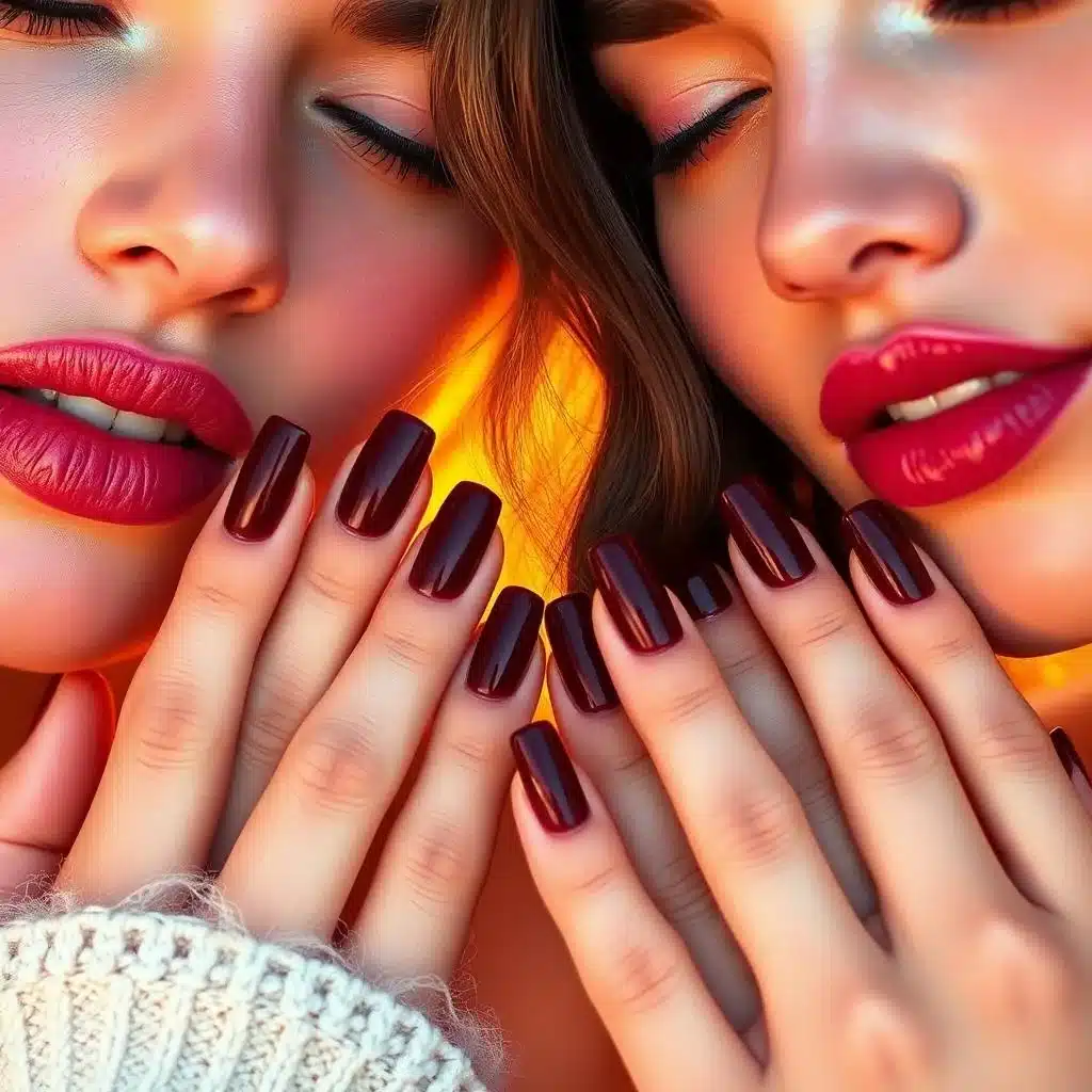 Maroon French Tips