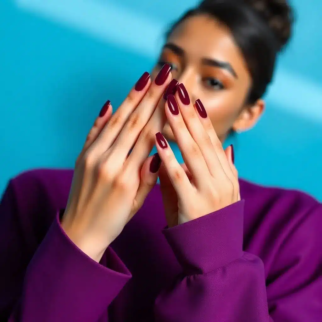 Black and Maroon Nails