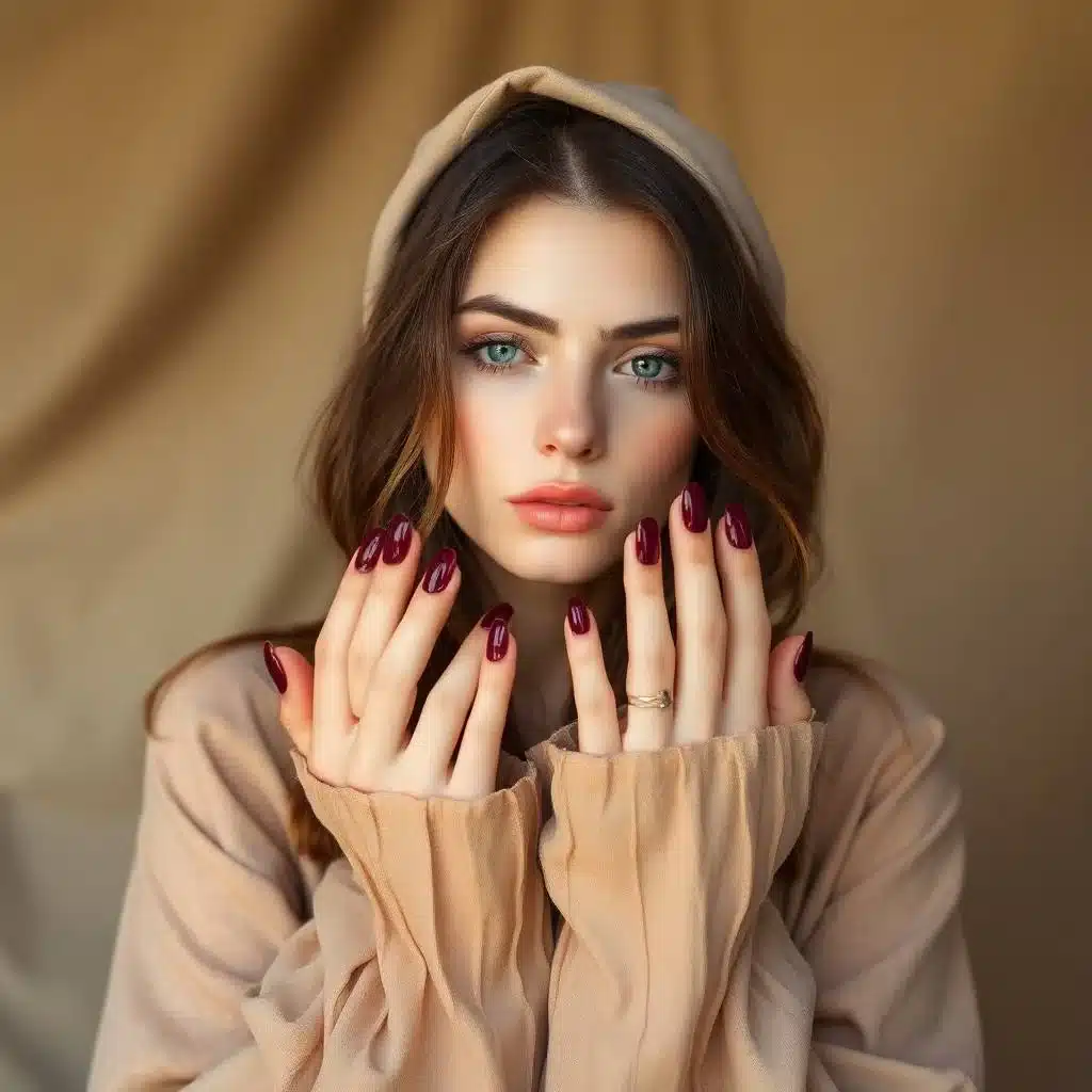 Matte burgundy nails