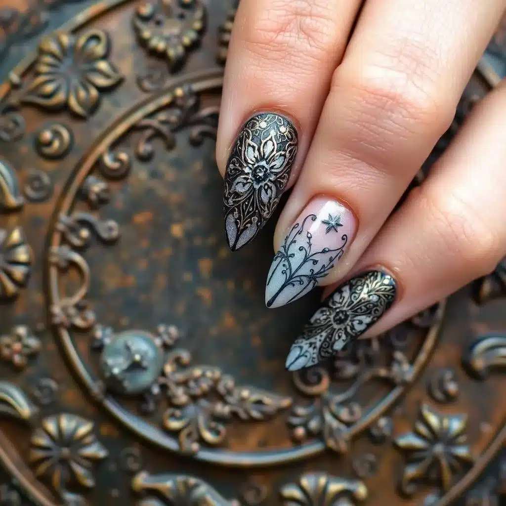 Short negative space nails