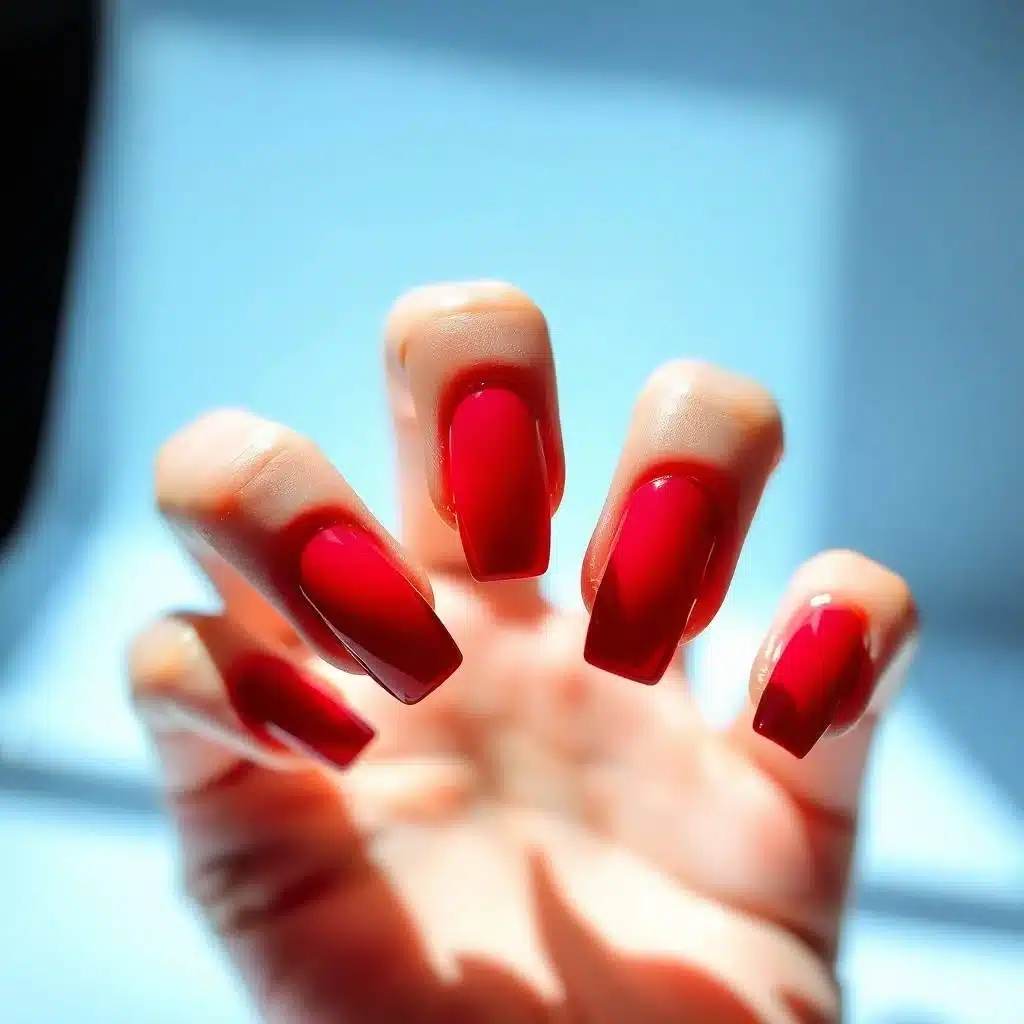 Red wine stained nails